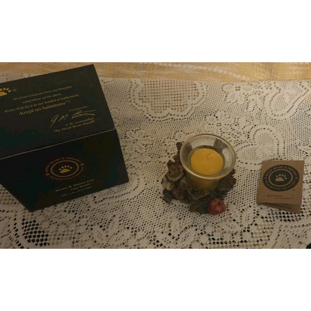 Boyds Bears Ms Macintosh Mulled Spices Candle Holder Complete 27728 Box & COA